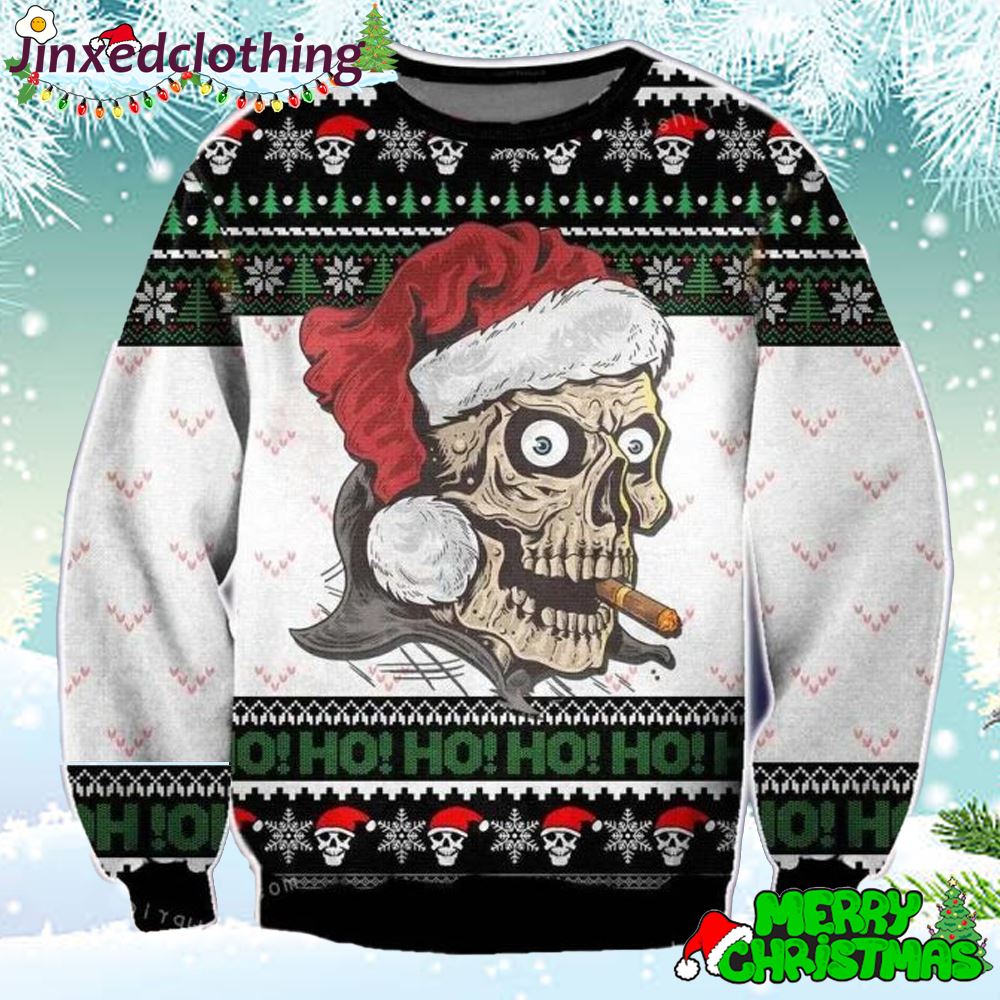 Naughty Skull Ho Ho Ho Ugly Sweater Party 